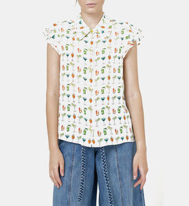Silk All-over Print Sleeveless Shirt Silk All-over Print Sleeveless Shirt