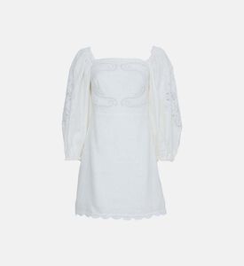 Floral-embroidery Short-sleeve Mini Dress Floral-embroidery Short-sleeve Mini Dress