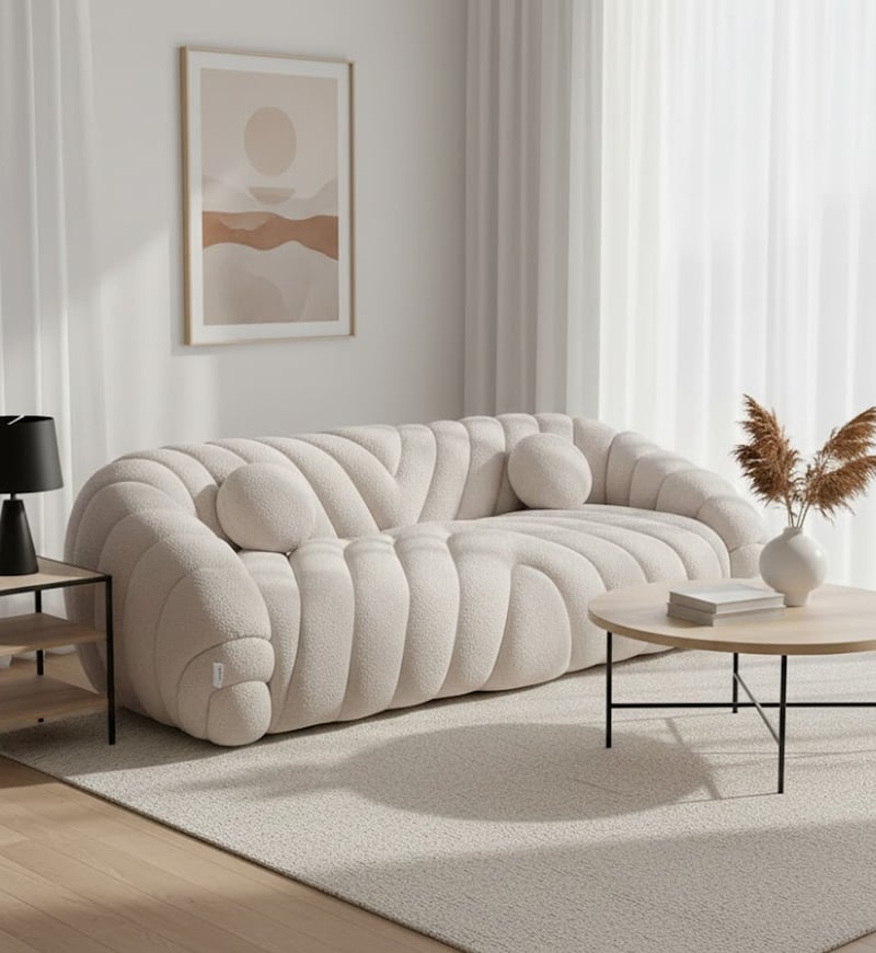 Wave-patterned 3-seater Sofa