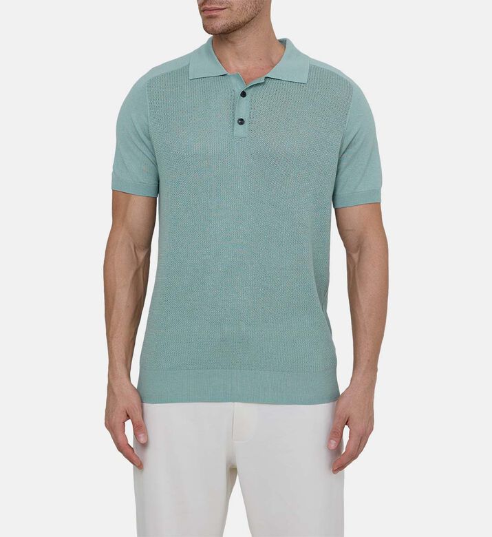 Silk Cotton Short-sleeve Polo Shirt