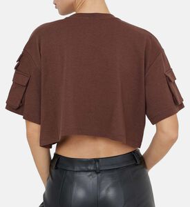 تي شيرت مبطن بجيب على الكتف