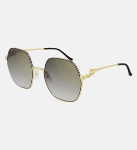 Oversized Geometrical Half Rim Sunglasses 58