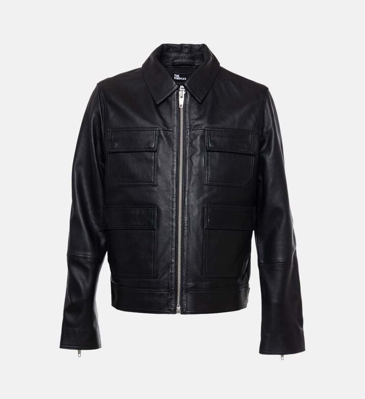 The Kooples Flap Pockets Full-zip Cropped Jacket, Packshot View