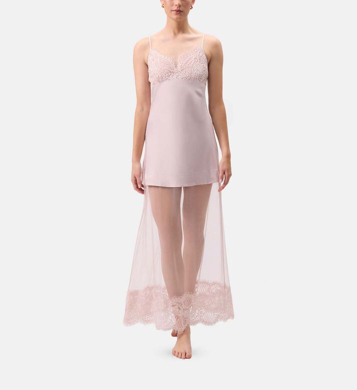 Rya Serenade Floral-embroidery Night Dress, Model View