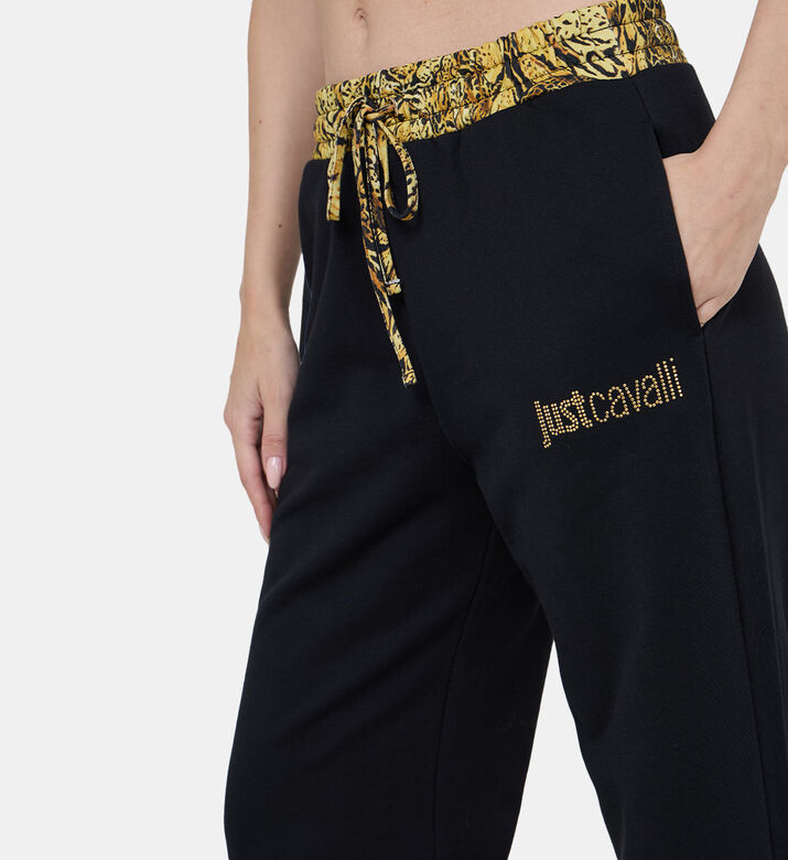 Rhinestone Embellished Fleece Trousers