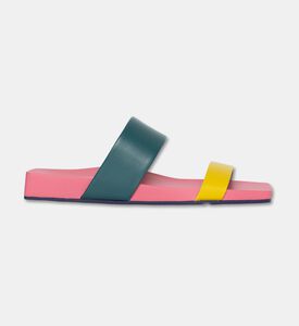 UN United Nude Cow Leather Contrast Slides, Pink, Eu-40, Packshot View