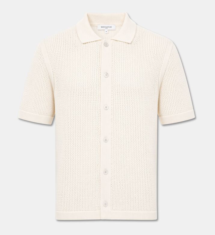 Maison Kitsune Full-button Knit Polo Shirt, Packshot View