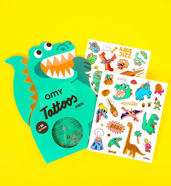 حزمة ملصقات وشم مؤقتة بشكل ديناصورات