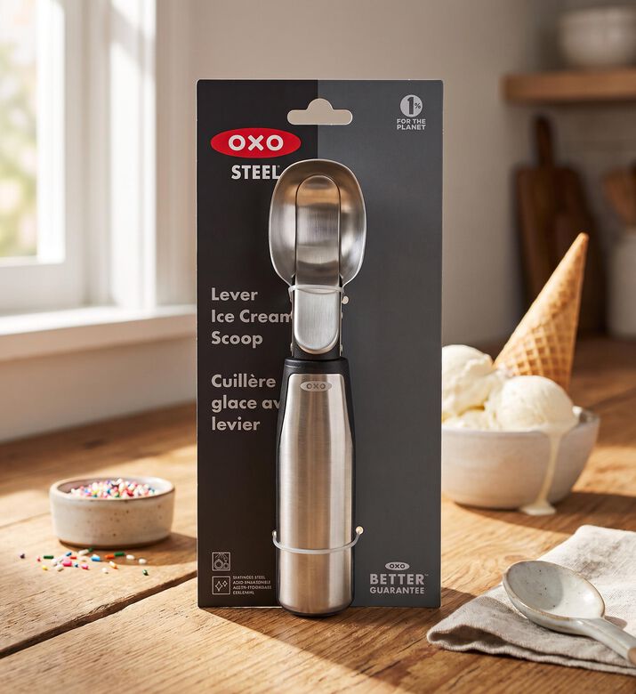 Oxo Steel Lever Ice Cream Scoop, Model View