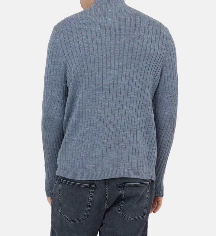 Stand-collar Wool Knitted Sweater