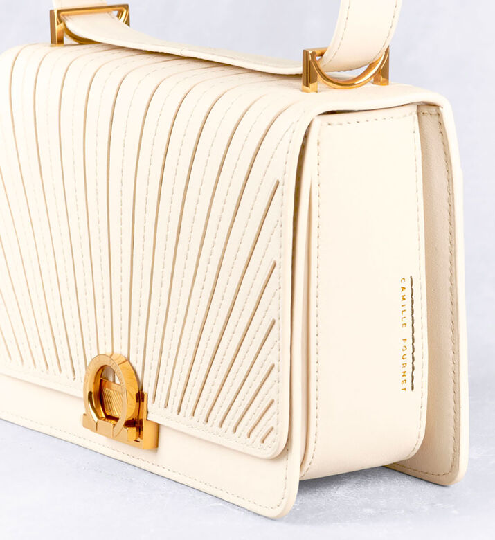 Camille Fournet Signature Calf Leather Pleated Shoulder Bag, Packshot View