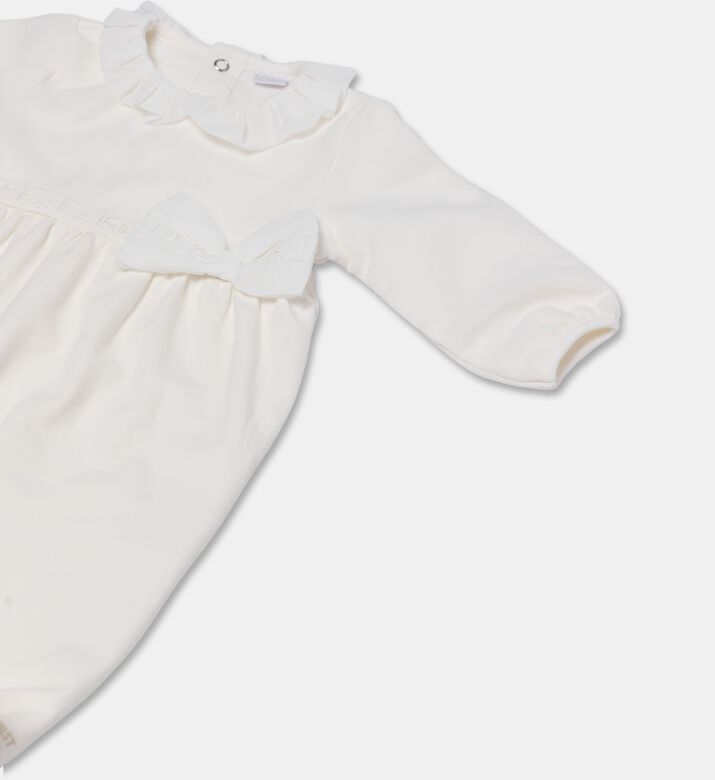 My First Collection Lace Bow Footed Baby Romper, Packshot View