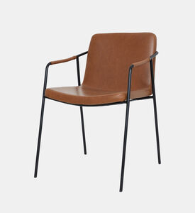 Dan Form Boto Leather Dining Armchair, Brown, Packshot View