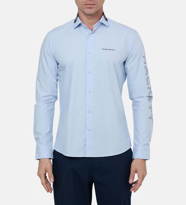 Sleeve Logo Print Cotton Shirt