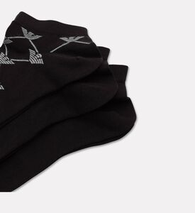 Emporio Armani Logo-print Ankle-cut 3-pack Socks Set, Black, L-xl, Packshot View