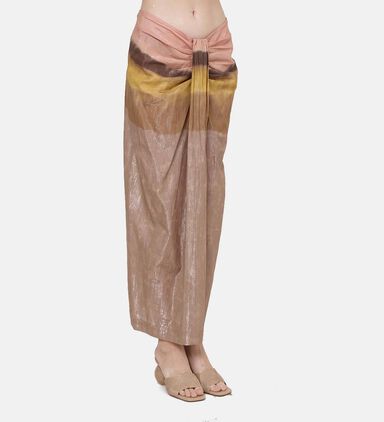 Metallic Draped Wrap Skirt