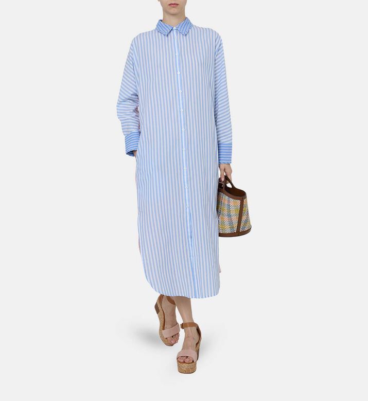 قميص طويل مخطط بلون باستيل