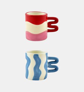 كوب سيراميك بنقشة عمودية متموجة