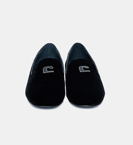 حذاء لوفرز مخملي بكعب مسطح