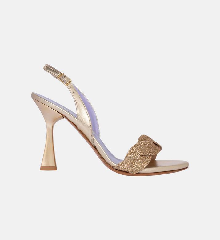 Leather Braided Strap High Sandals