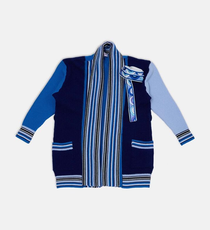 Knit Stripe-print Long-sleeve Cardigan