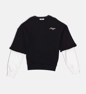 سترة طويلة الأكمام بتطريز شعار