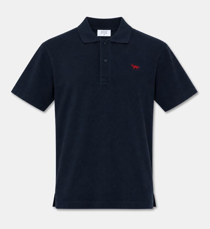 Maison Kitsune Embroidered Polo Shirt, Navy, Xl, Packshot View
