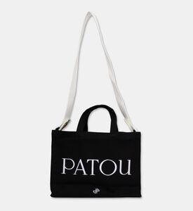 Patou Logo-print Rectangular Tote Bag, Black, Packshot View