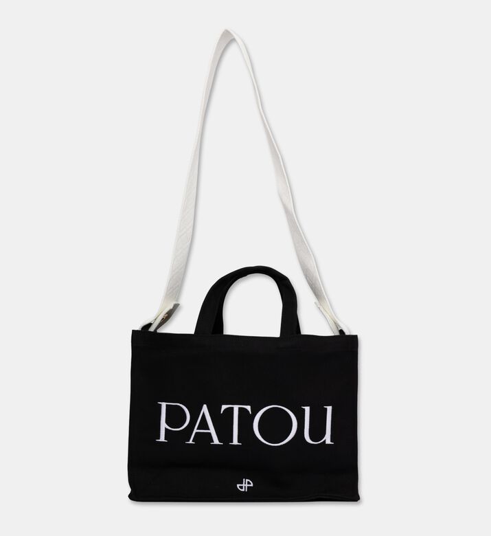 Patou Logo-print Rectangular Tote Bag, Black, Packshot View