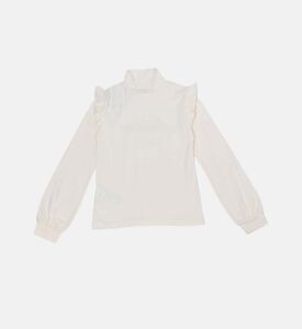 فتاة قميص الياقة المدورة تكدرت