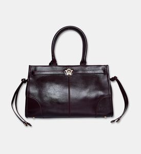 Manc Leather Structured Top-handle Bag, Burgundy, Packshot View