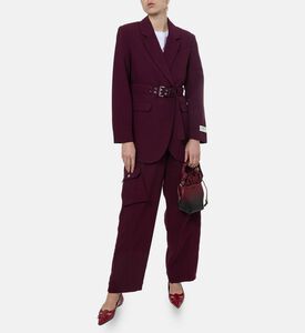 Ganni Waist Belt Long-sleeve Blazer, Model View