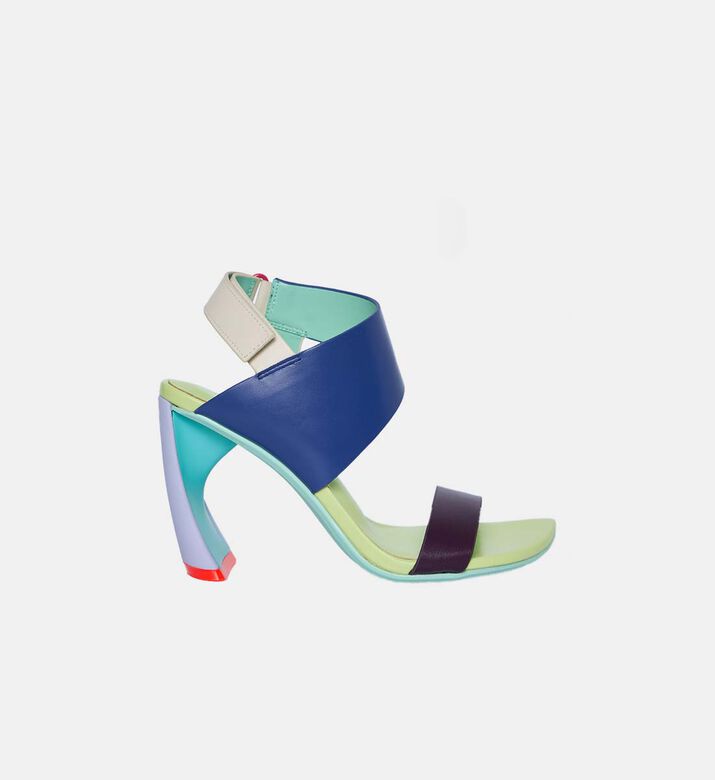 Curved Heel Ankle Strap Sandal