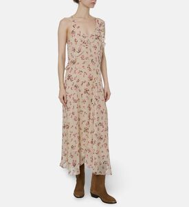 Isabel Marant Floral Ruffle Chiffon Maxi Dress, Model View