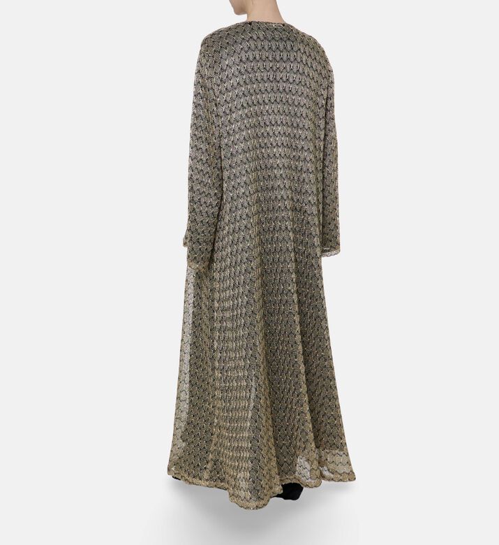 BARG Sheer Gold-threaded Lace Abaya, Model View