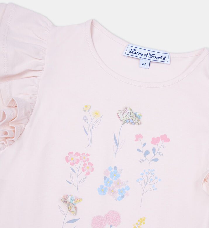 Junior Girl Ruffle-detail T-shirt