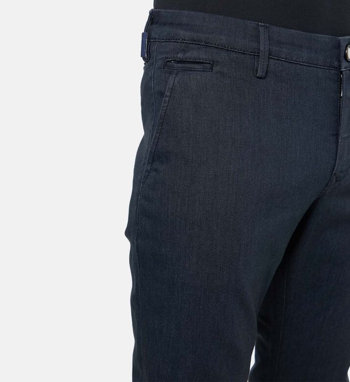 Side Pockets Button Zip-fly Closure Straight Trousers