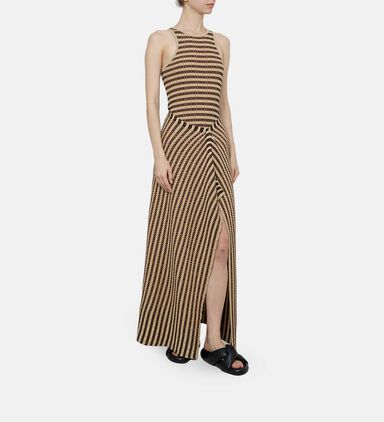 Aliki Striped Ribbed-cotton Midi Dress