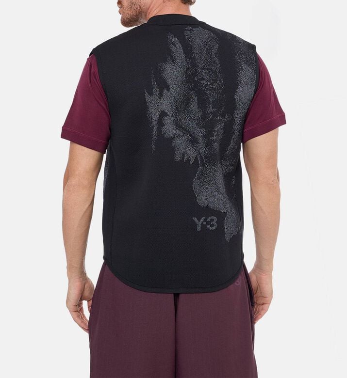 Y-3 Distressed Graphic-print Vest, Model View