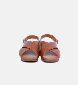 Leather Criss-cross Wedge Sandals