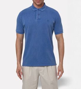 Marant Homme Embroidered Logo Straight-cut Polo Shirt, Indigo, M, Model View