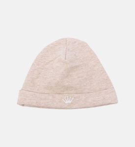 My First Collection Embroidered Crown Hat, Beige, Packshot View