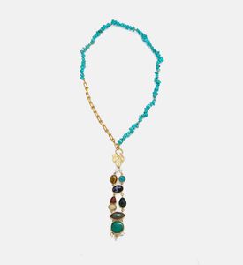 Precious Stones Long Turquoise Necklace