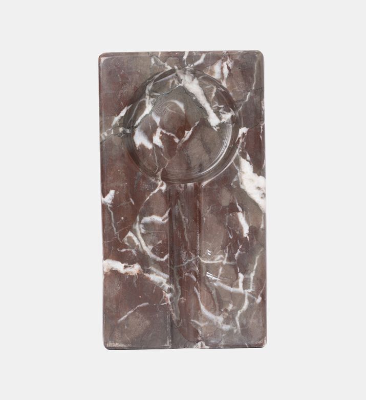 Marble and Beyond Square 4-cigar Marble Ashtray, Red, Packshot View