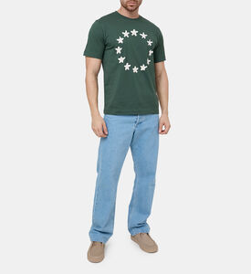 تيشيرت بأكمام قصيرة بنقشة نجوم