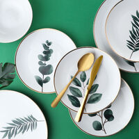 Leaf Gold-rim Dessert Plate
