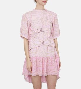 Zebra Layered V-shape Dress