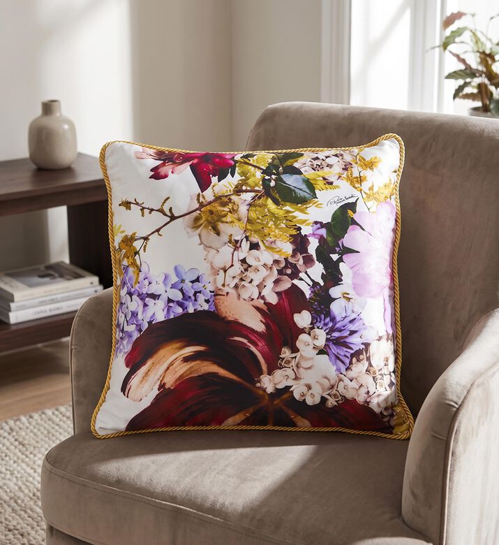 Roberto Cavalli Floris Printed Square Cushion, Multicolor, 60x60-cm, Packshot View