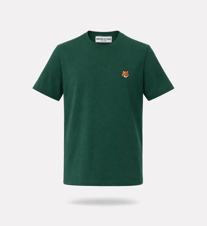 Maison Kitsune Embroidered Patch Ribbed T-shirt, Green, Xl, Packshot View