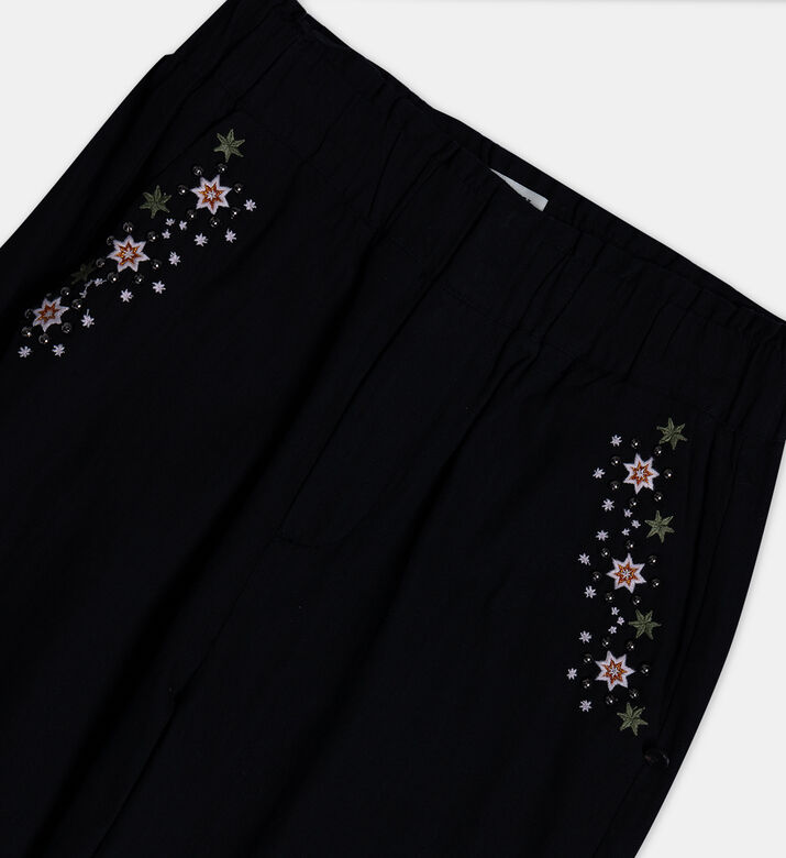 Girl High-rise Embroidered Pants